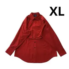 70s 80s キャバルリーシャツ XL 赤 黒 ウエスタンシャツ