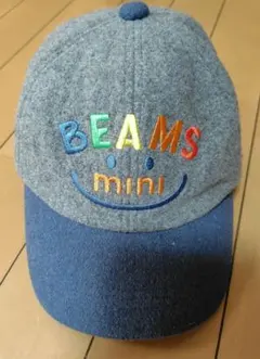 BEAMS mini グレー ネイビー キャップ M