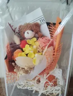 テディベア付きフラワーブーケ・贈り物・プレゼント