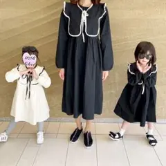 新品　未使用　子供用　大襟付き　ワンピース　親子リンク　お揃いコーデ
