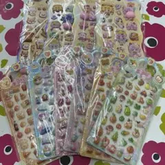 立体シール 10シートセット 動物 食べ物