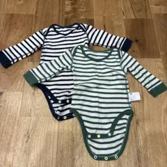 ストライプ長袖ボディスーツ2枚セット　ユニクロ　　70