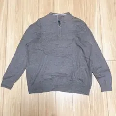 ハーフジップ セーター 立ち襟 長袖 ビッグサイズ 2XL 綿 カジュアルのサムネイル