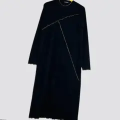 JEANASIS ジーナシス リブ編み ロング ワンピース sizeF/ブラック