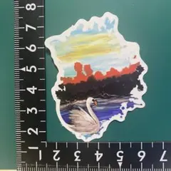 防水ステッカーシール1173    白鳥　スワン