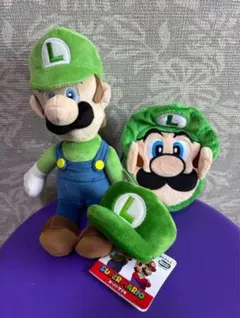 ボールチェーンマスコット ルイージの帽子・ポーチ・Sぬいぐるみ　ルイージ