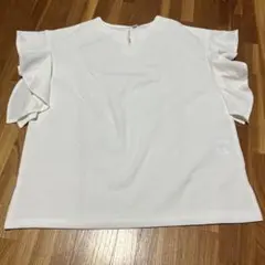 半袖　フリル　ホワイト　Mサイズのサムネイル
