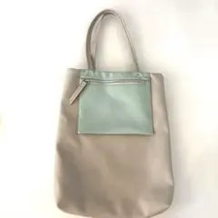 DIANA バイカラー トートバッグ ベージュ×ミントグリーンのサムネイル