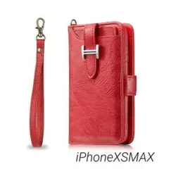 ★iPhoneXSMAX スマホケース 取り外し可能 機能性 カード入れ 手帳型
