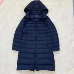 ユニクロ　ウルトラライトダウン　ロング　紺　M　フード取り外し可　クリーニング済
