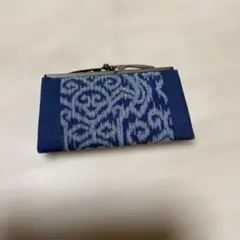 ネイビー 伝統模様 がま口財布