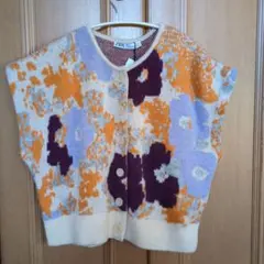 【新品　未使用】ZARA ザラ フラワージャガード　ニットベスト カーディガン