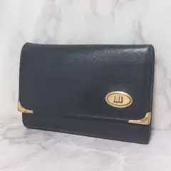 ワ*)様 【訳あり】dunhill　ダンヒル　キーケース　ブラック　本革　黒と金