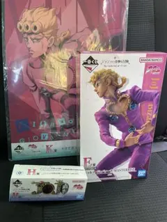 一番くじジョジョの奇妙な冒険 E賞ジョルノ・ジョバァーナH賞ロゴデコレクション他