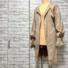 rienda リエンダ ミドル丈 スプリングコート トレンチコート ブラウン