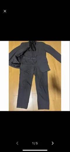 GU グレー チェック柄 ウォッシャブルセットアップ M