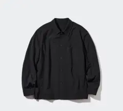UNIQLO 感動シャツジャケット コットンライク 黒 L