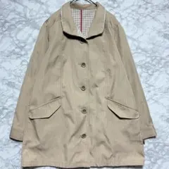 【訳あり】クロコダイル ハーフコート ベージュ ヘリンボーン ギンガムチェックのサムネイル