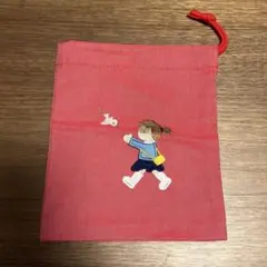 未使用　ファミリア　巾着袋　コップ袋　入園グッズ　赤