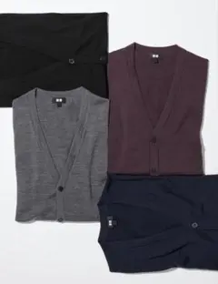 ユニクロ　メリノVネックカーディガンGRAY