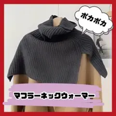大活躍✨ つけ襟 スヌード ストール マフラー ネックウォーマ ポンチョ グレー