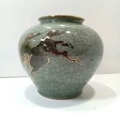 Ｕ152-1 大堀相馬焼 相馬半勝 金彩馬文 ぐい呑み 三客セット FF U152-1 大堀相馬焼 相馬半勝 金彩馬文 ぐい呑み 三客セット FF