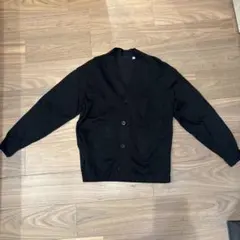 フレンチリブカーディガン　ユニクロ　ブラック　黒