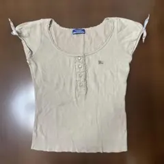 バーバリーブルーレーベル カットソー フレンチスリーブ ノバチェック ニット