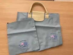 キキ＆ララ　リトルツインスターズ トートバッグとポーチセット　水色