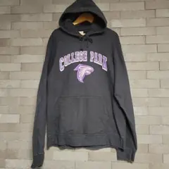 古着　プリントパーカー　カジュアル　 長袖　ブラック　メンズ　レディース