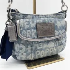 【廃盤】COACH POPPY アクセサリーポーチ ショルダーバッグ デニム
