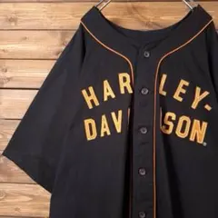 HARLEY-DAVIDSON ハーレー ベースボールシャツXL ブラックのサムネイル