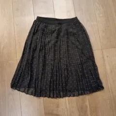 ユニクロ UNIQLO プリーツスカート 水玉 ドット S 黒のサムネイル