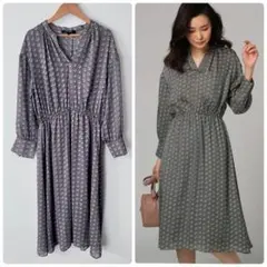 UNTITLED 定価2.9万円【洗える】レトロジオプリントワンピース