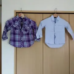 COMME CA ISM 長袖シャツ 紫と水100