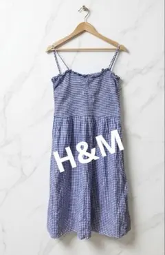 【H&M】ギンガムチェック キャミワンピース シャーリング 2WAY 夏 ワンピ