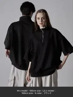 【CLEL】Half Zip Design/ハーフジップ ブラック