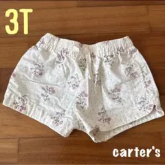 carter's 花柄 3T ショートパンツ　ズボン　100 花柄　白　女の子