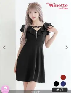 my Minette ブラックドレス L