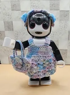 ロボホン 手編みワンピース ヘッドドレス バッグ