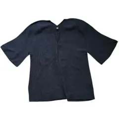 ユニクロ UNIQLO 黒 ブラック Vネック 半袖ニット S