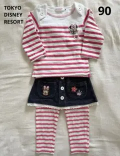 東京ディズニーリゾート 90cm ミニー ロンT スカート付きレギンス セット