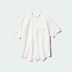 UNIQLO コットンリネンスタンドカラーシャツ　ユニクロ　メンズ　Mのサムネイル