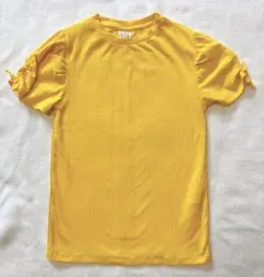 Zara Girls イエロー リブ Tシャツ 152cm リボン　女の子