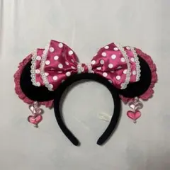 ディズニー カチューシャ ピンク 水玉