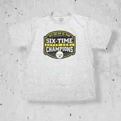古着NFLスティーラーズTシャツ霜降りグレーリーボック半袖スポーツヴィンテージM