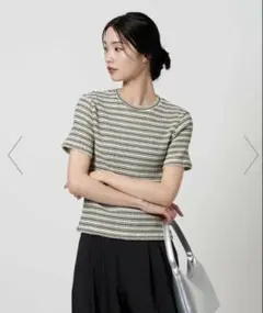 BEAUTY&YOUTH シャーリング ボーダー Tシャツのサムネイル