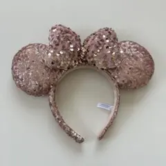 ミッキー耳カチューシャ スパンコール ピンク