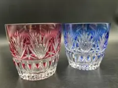 HOYA ホヤ 色被クリスタル ロックグラスペア 希少