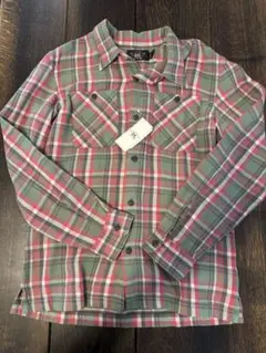 RRL 長袖ネルシャツ グリーン/レッドチェック タグ付きのサムネイル